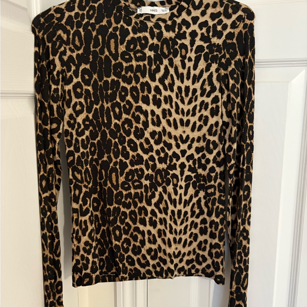 EUC Mango Animal Print Long Sleeve Top